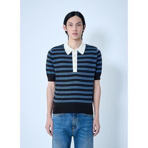 Wales Bonner Men Striped Knit Polo Shirt